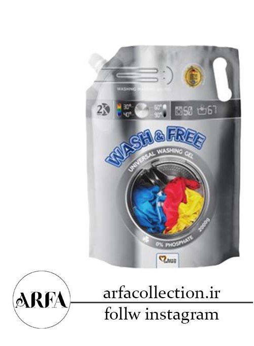 ژل لباسشویی Wash & Free مناسب شستشوی دستی و ماشینی 2 لیتر
