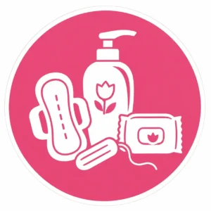 Pink Feminine Care Product Badge
