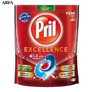 قرص ماشین ظرفشویی پریل 4 در 1 مدل Excellence بسته 60 عددی