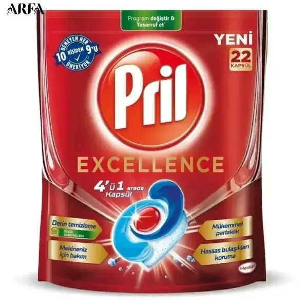 قرص ماشین ظرفشویی 4 در 1 پریل Excellence بسته 22 عددی